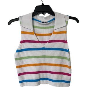 Cabana Crown And Ivory Juniors Sleeveless Ribbed Top XL